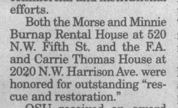 Clipping from Corvallis Gazette-Times